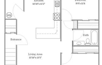 2 beds, 1 bath, 950 sqft, $1,300, Unit C