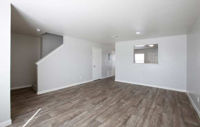 Livingroom with Stairs at The Bluffs at Tierra Contenta Apartments in Santa Fe New Mexico