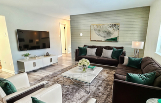 Experience comfort and style in this elegantly designed living room with cozy furnishings and contemporary touches.