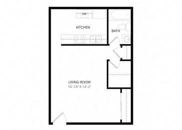 Studio, 1 bath, 450 sqft, $1,365