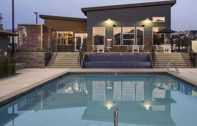 Parc Ridge Pool with Clubhouse Behind