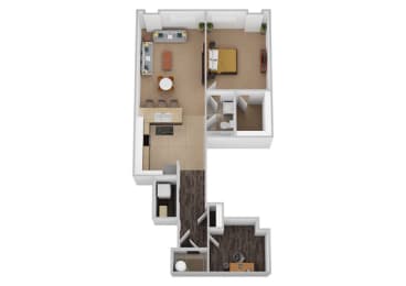 1 bed, 1 bath, 869 sqft, $1,386