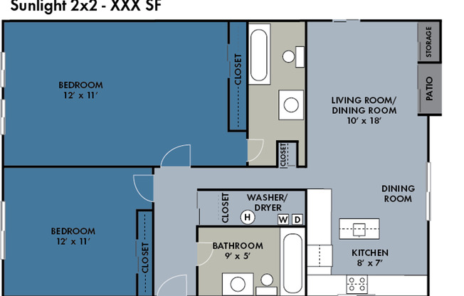 2 beds, 1 bath, $1,649, Unit 136-1707