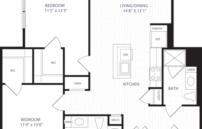 2 beds, 2 baths, 1,176 sqft, $3,290, Unit 143