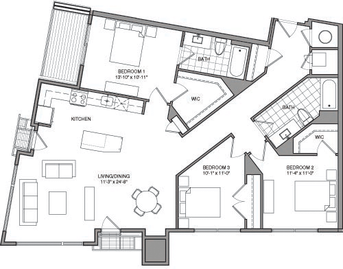 3 beds, 2 baths, 1,440 sqft, $4,502, Unit 418