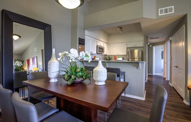 wooden table at Milan Apartment Townhomes, Nevada, 89183