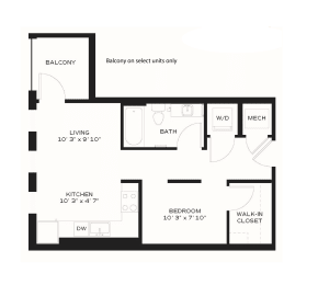 Studio, 1 bath, 537 sqft, $1,335