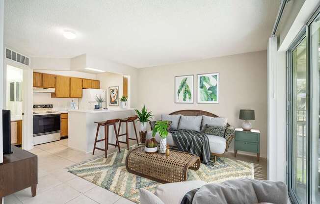 Spacious Living Area with Tile