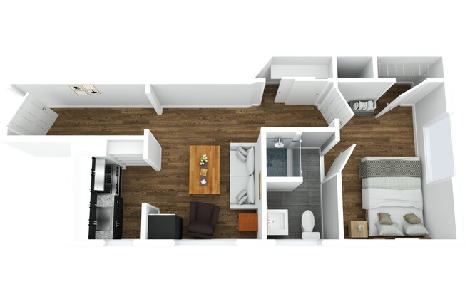 1 bed, 1 bath, 544 sqft, $1,370