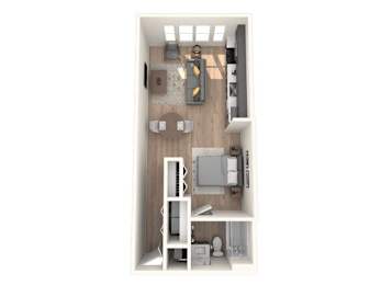 Studio, 1 bath, 554 sqft, $1,640