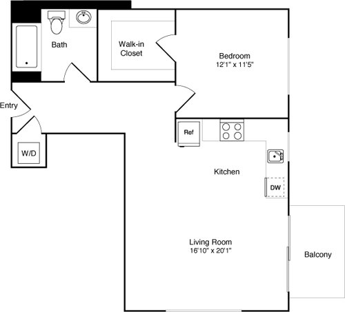 1 bed, 1 bath, 664 sqft, $3,058, Unit 420