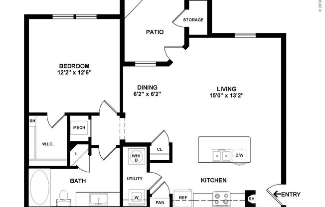 1 bed, 1 bath, 804 sqft, $1,310