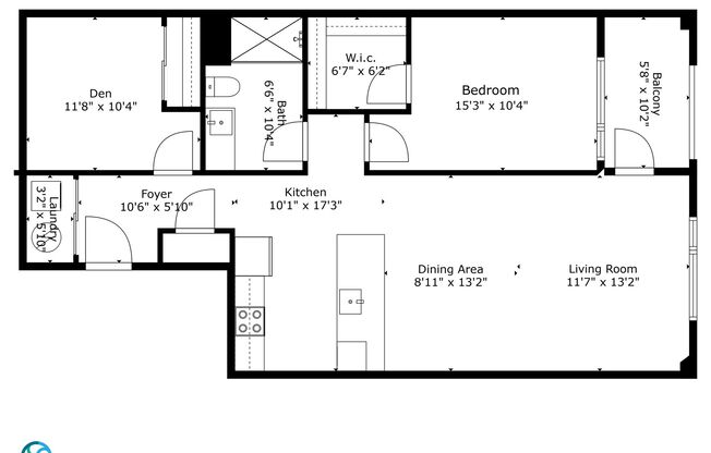 1 bed, 1 bath, 955 sqft, $2,160, Unit 320