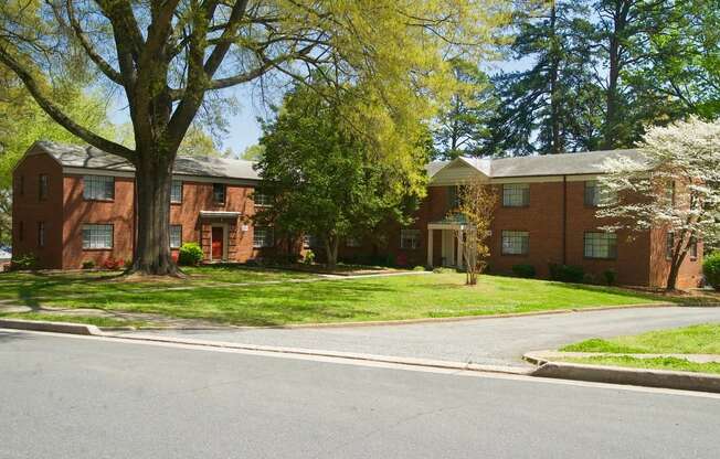 Exterior view of apartments with brick siding