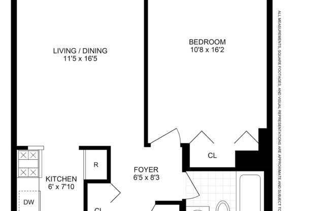 1 bed, 1 bath, 600 sqft, $3,000, Unit 20D