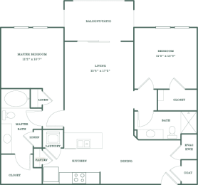 2 beds, 2 baths, 1,060 sqft, $2,520