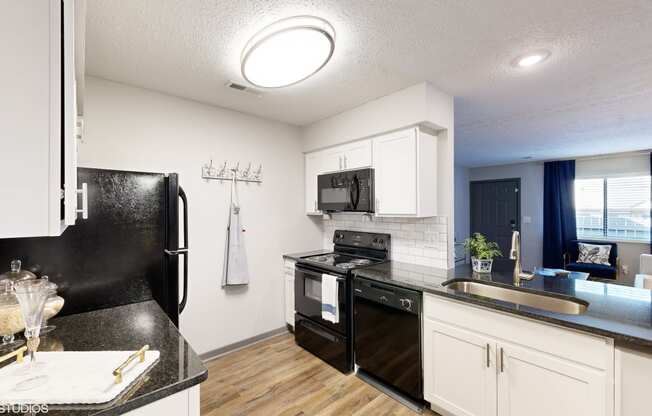 the preserve at ballantyne commons apartment kitchen and living room