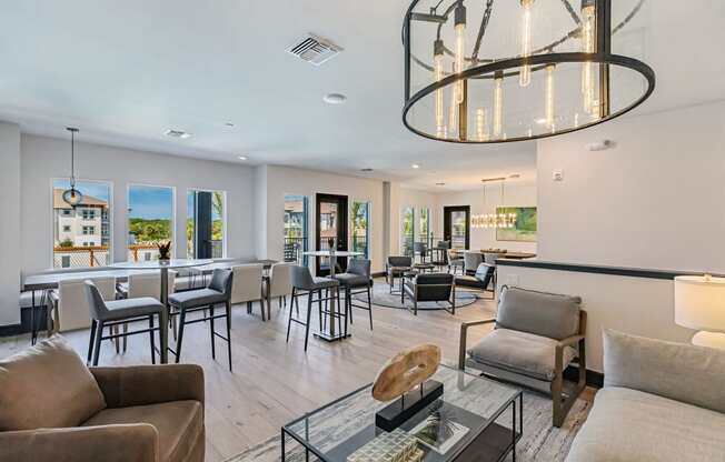 Clubhouse and dining area  at Harrison Apartments, Sarasota, Florida