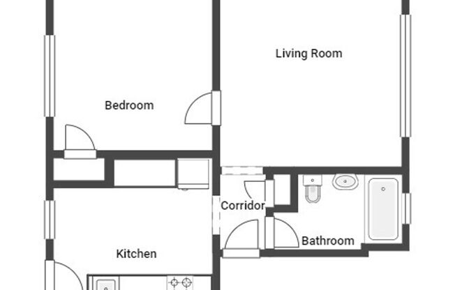 1 bed, 1 bath, 471 sqft, $1,300, Unit 37B1