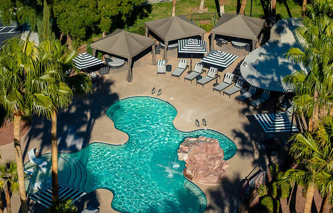 an aerial view of the pool at the resort at longboat key club