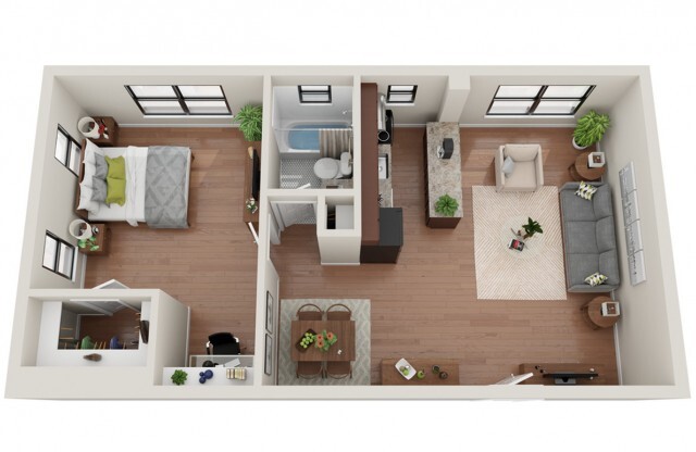 1 Bedroom Floor Plan | Apartments In St Louis | Convent Gardens