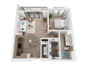 1 bed, 1 bath, 742 sqft, $2,700