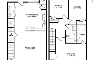 3 beds, 2.5 baths, 1,196 sqft, $1,275