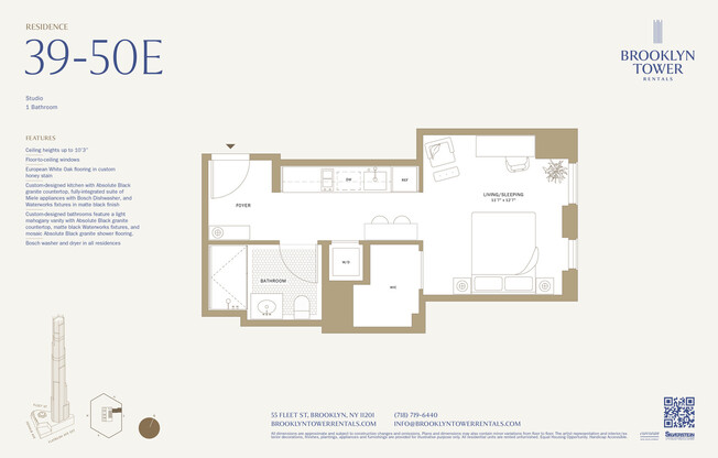 Studio, 1 bath, $4,150, Unit 47E