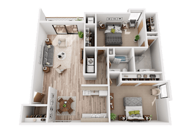 2 beds, 2 baths, 1,200 sqft, $1,350