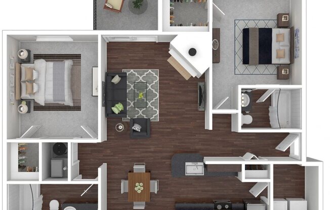 2 beds, 2 baths, 1,074 sqft, $1,588