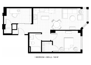 1 bed, 1 bath, 749 sqft, $2,500