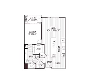 1 bed, 1 bath, 961 sqft, $1,812