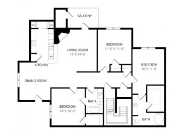 3 beds, 2 baths, 1,347 sqft, $2,200
