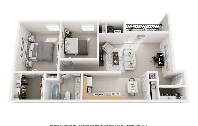 2 beds, 1 bath, 945 sqft, $970, Unit 459-3