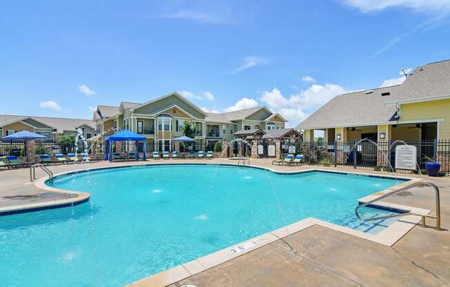 the swimming pool at the preserve at polk apartments