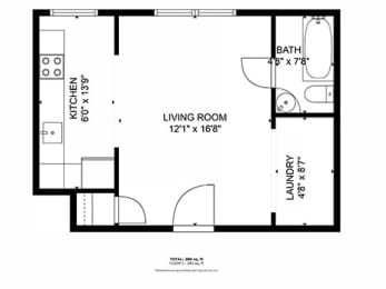 Studio, 1 bath, 385 sqft, $1,055