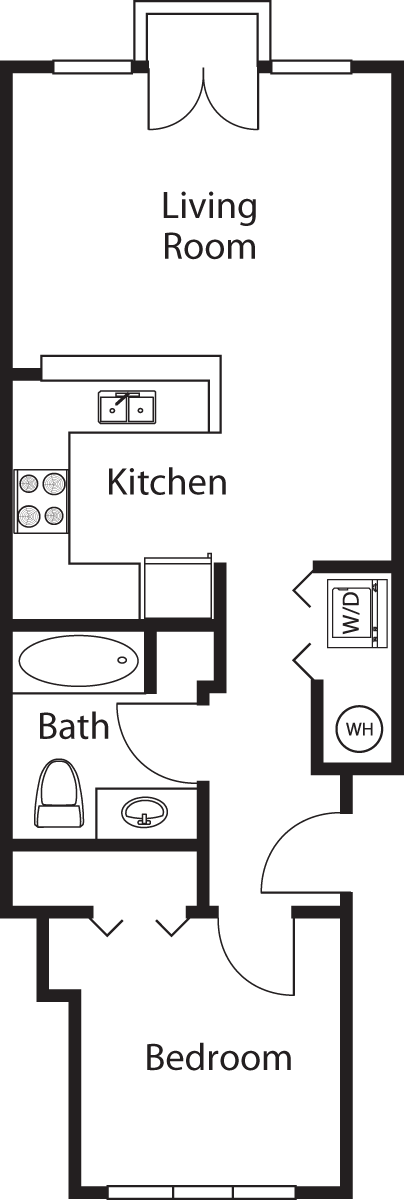 1 bed, 1 bath, 636 sqft, $1,966