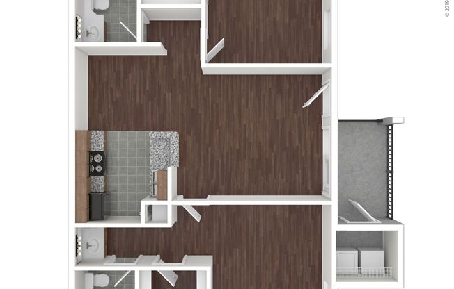 2 beds, 2 baths, 900 sqft, $1,379