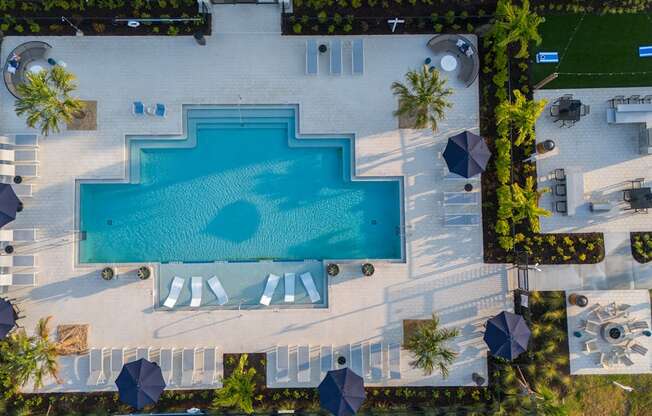 arial view of the pool at the resort at longboat key club