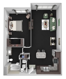 1 bed, 1 bath, 836 sqft, $1,436