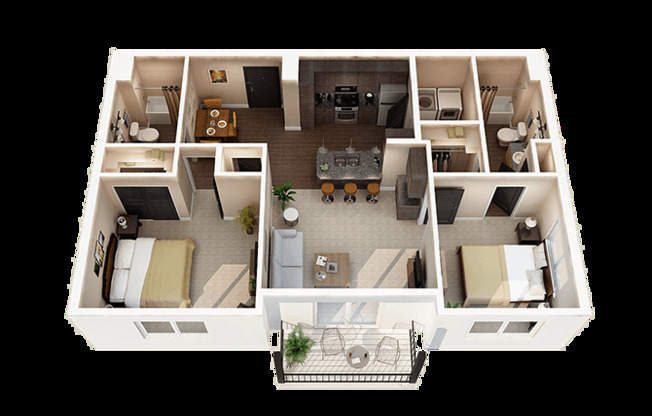 2 beds, 2 baths, 1,056 sqft, $1,749