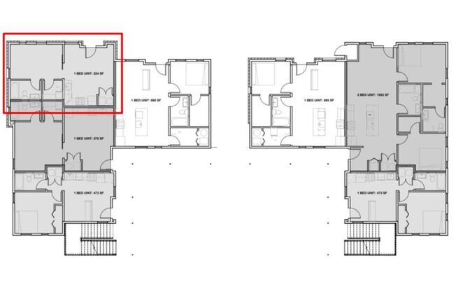 1 bed, 1 bath, 524 sqft, $1,449, Unit 105