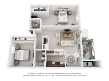 2 beds, 2 baths, 1,046 sqft, $1,303