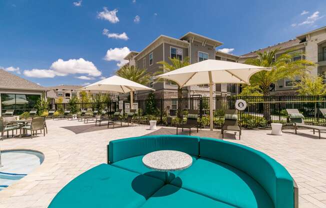 Outdoor Patio at Cue Luxury Apartments, Texas, 77433