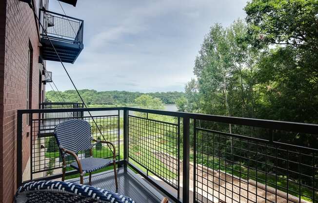 patio with views of nature at Lake Jonathan Flats, Chaska, MN