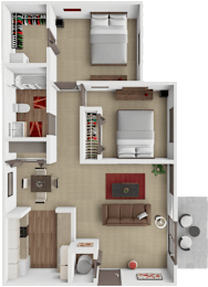 2 beds, 1 bath, 905 sqft, $1,620