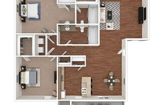2 beds, 2 baths, 993 sqft, $1,350