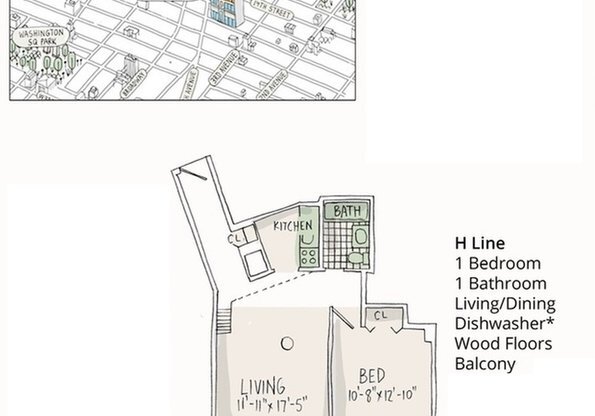 1 bed, 1 bath, $5,000, Unit 5H