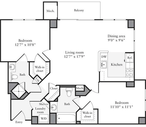 2 beds, 2 baths, 955 sqft, $3,868, Unit 1018