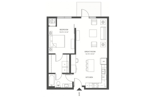 1 bed, 1 bath, 728 sqft, $1,645, Unit 304